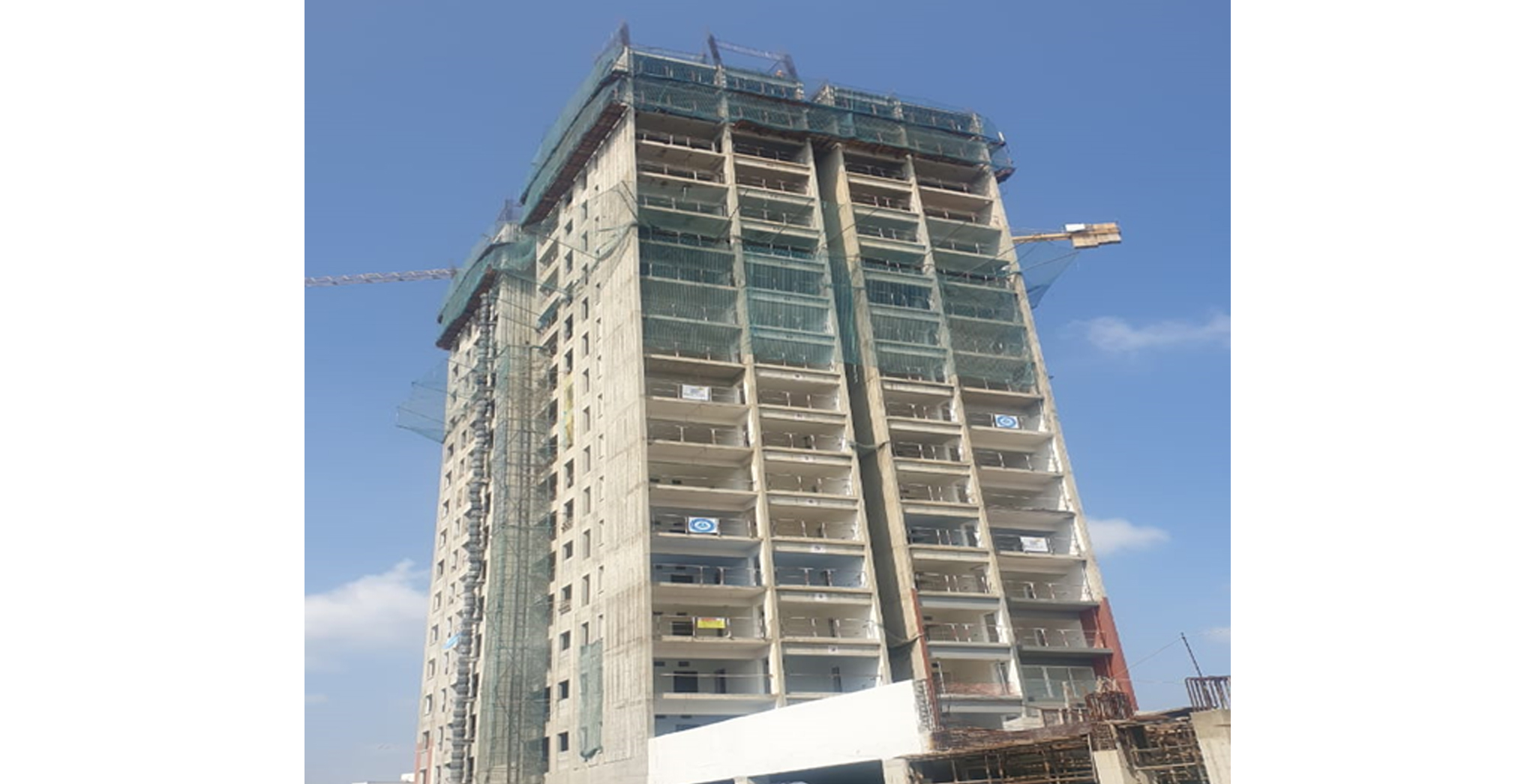 Dec 2021 - Astra: Column above 18th floor level slab work is in progress
