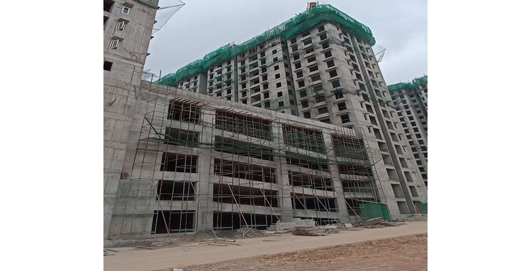 Dec 2021 - Gallium Block: MLCP 01-Towards H - 5th floor slab work in progress