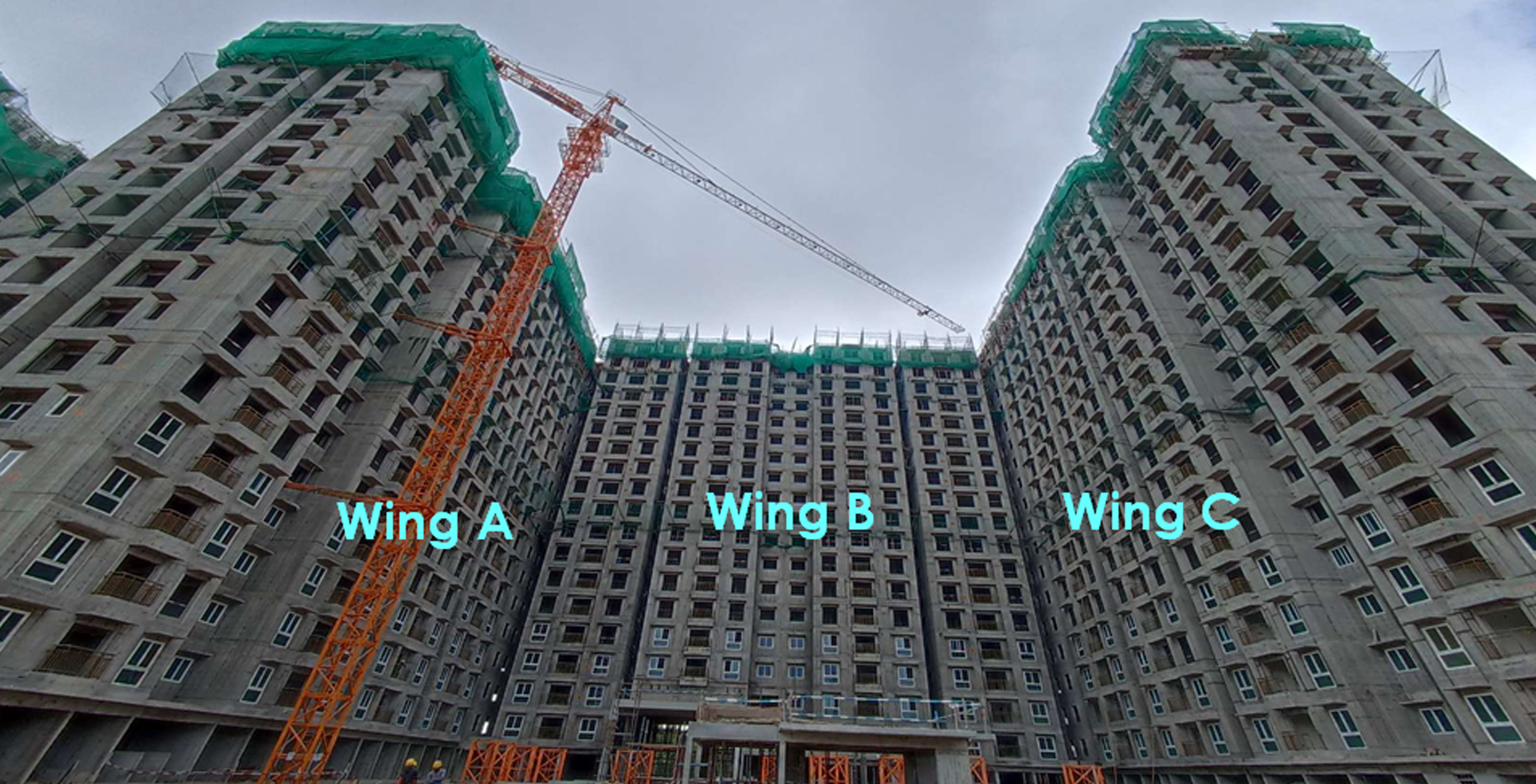 Dec 2021 - Helio Block: Overall Progress - North Elevation