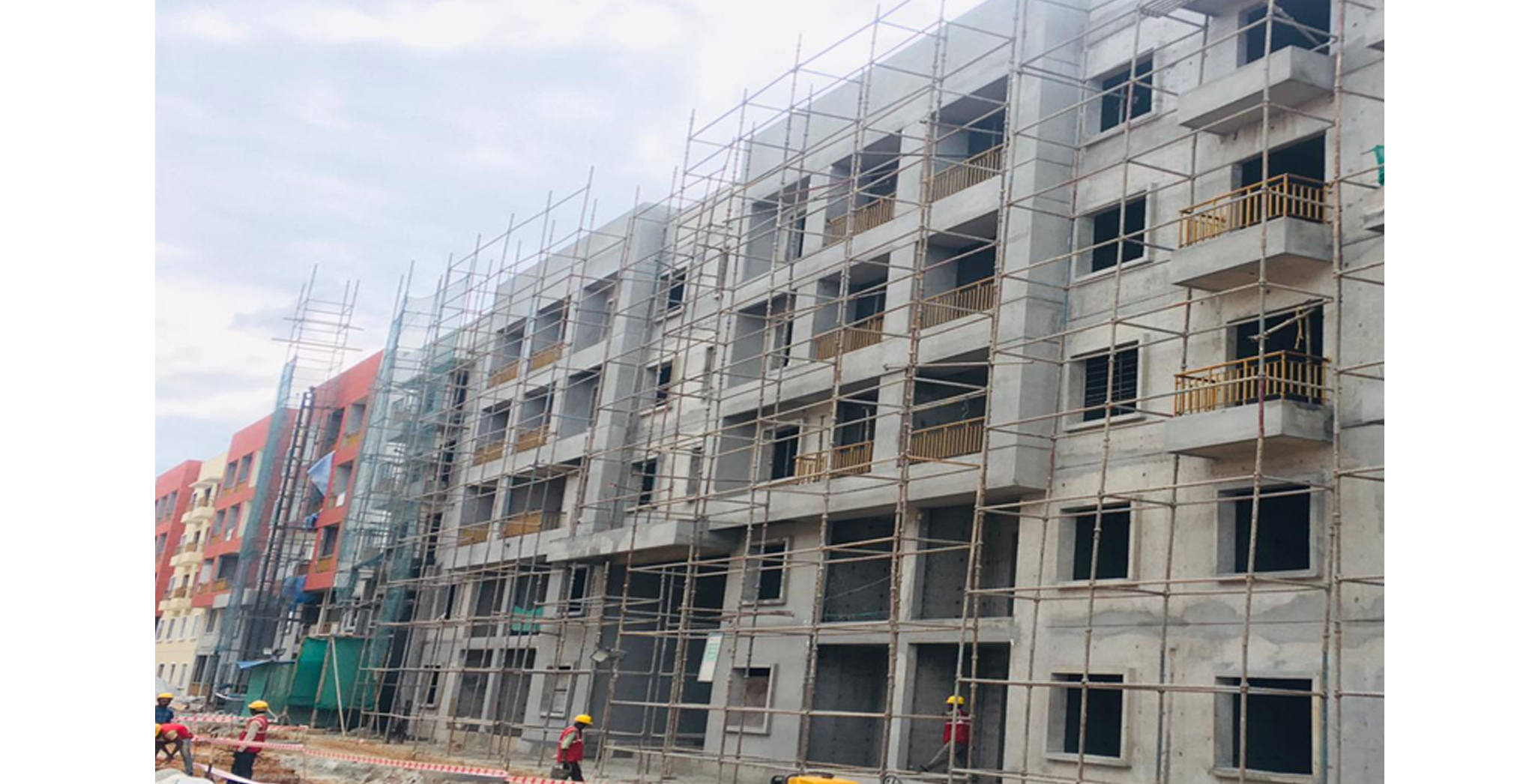 Dec 2021 - J Block: External finishing work in progress.