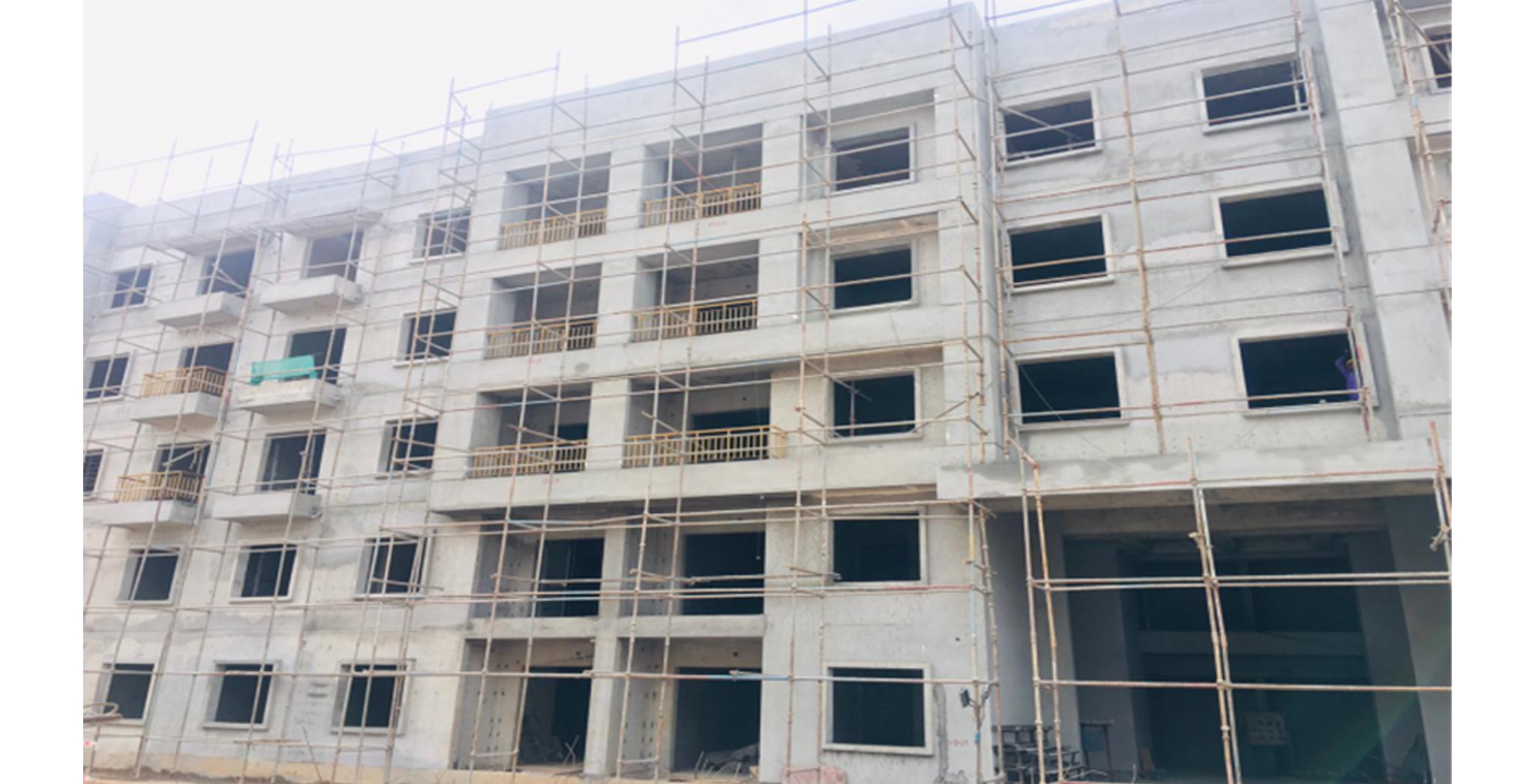 Dec 2021 - I Block: External finishing work in progress