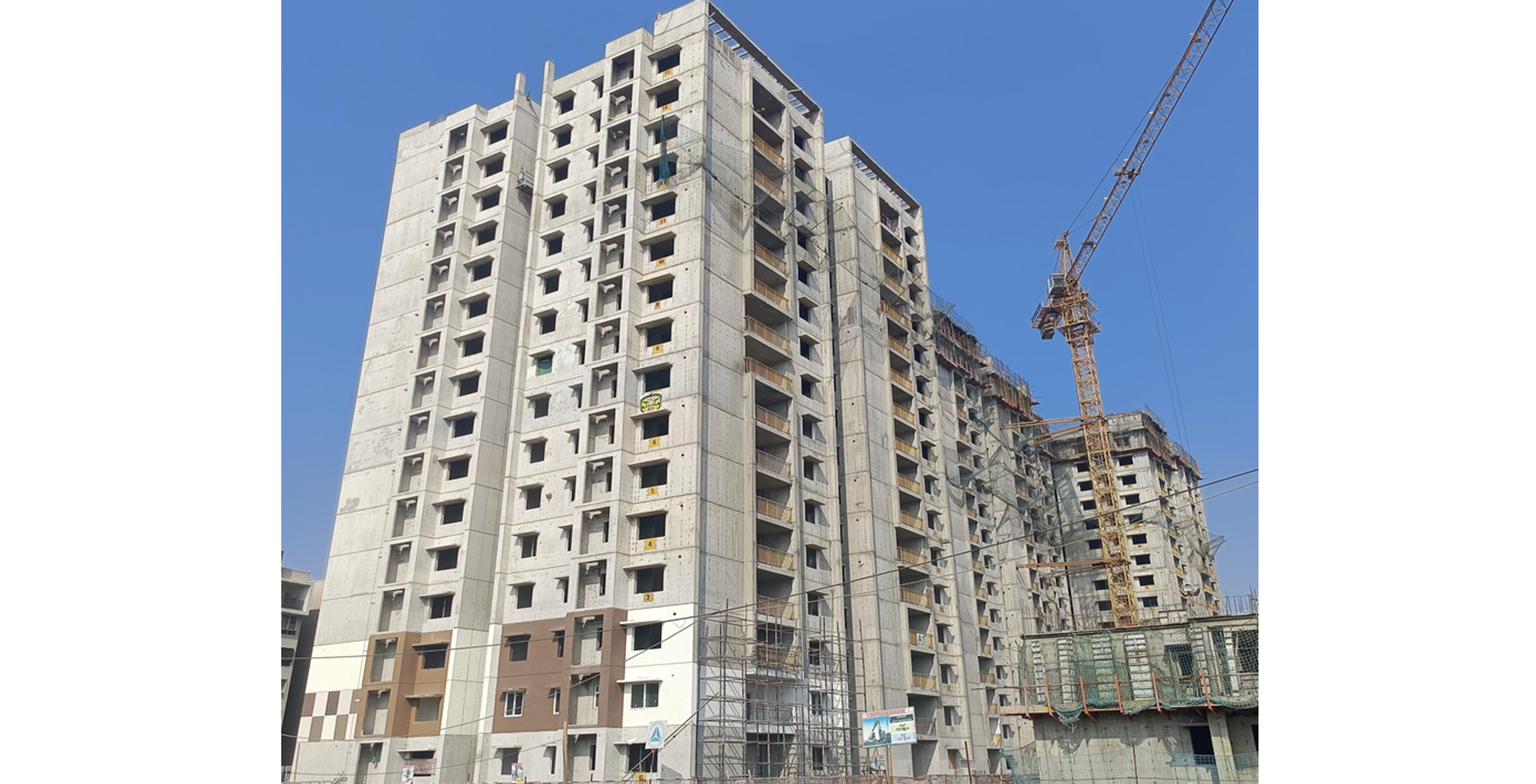 Dec 2021 - Block A1: Terrace Floor – 100% Completed. Above Terrace Works in Progress. Finishing Activities in Progress