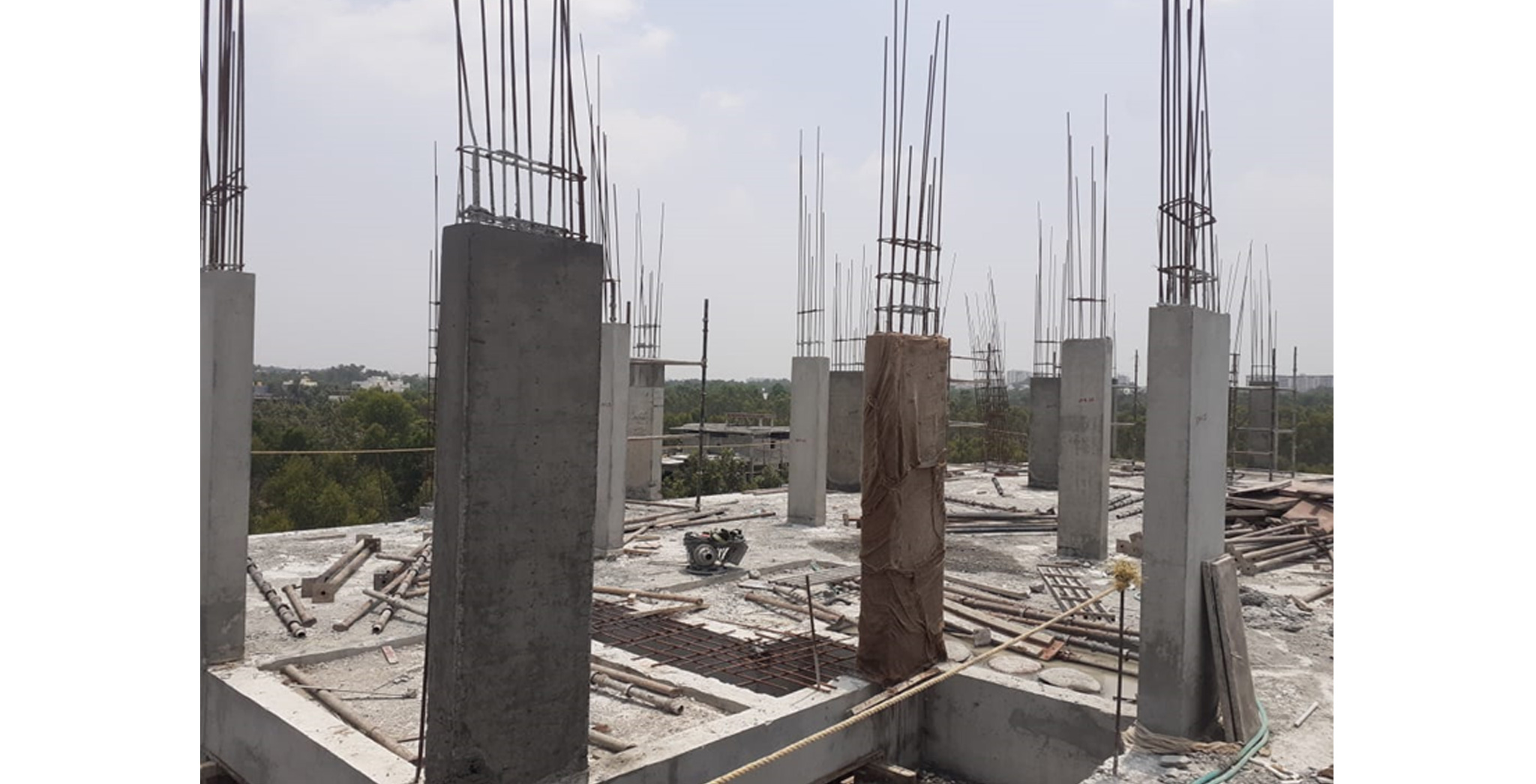 Apr 2022 - Block D: 4th floor columns casting work in progress