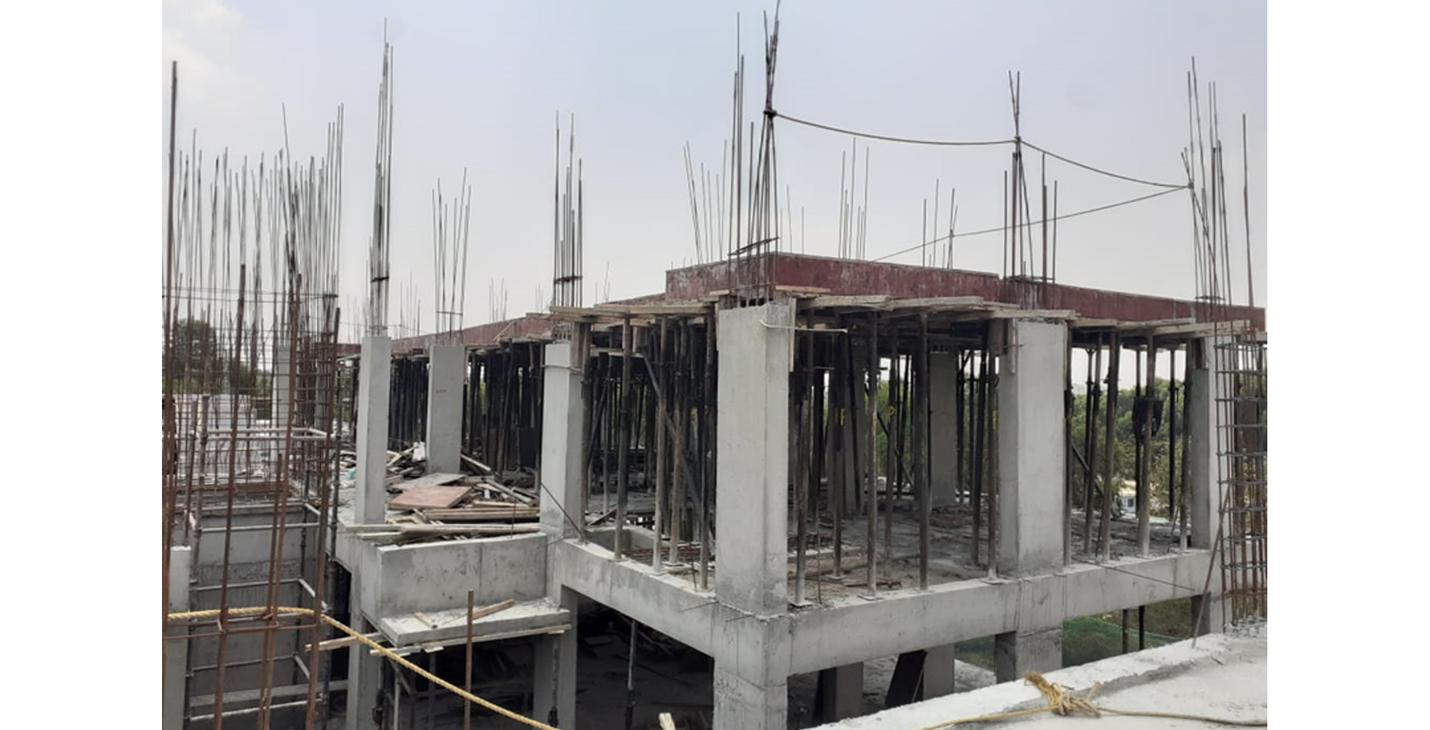 Apr 2022 - Block D: Terrace floor slab shuttering work in progress