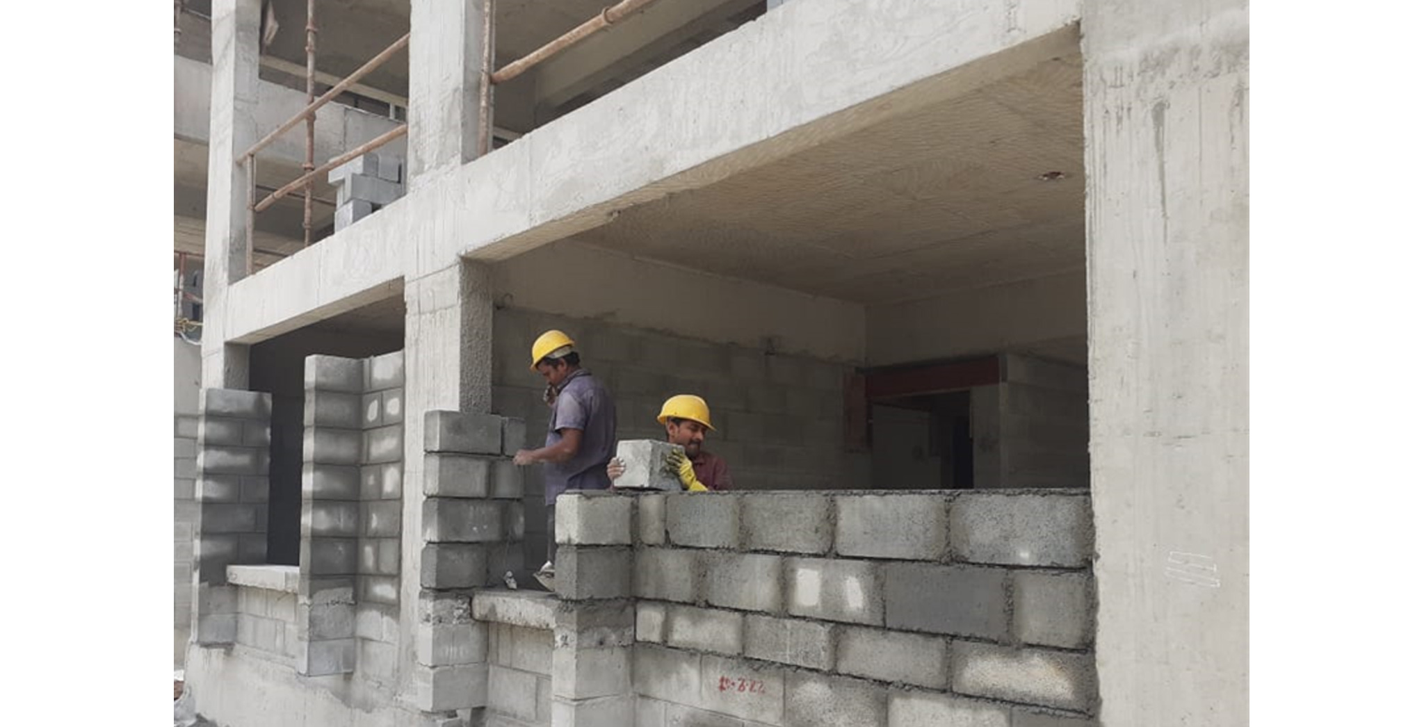 Apr 2022 - Block D: Ground floor masonry work in progress