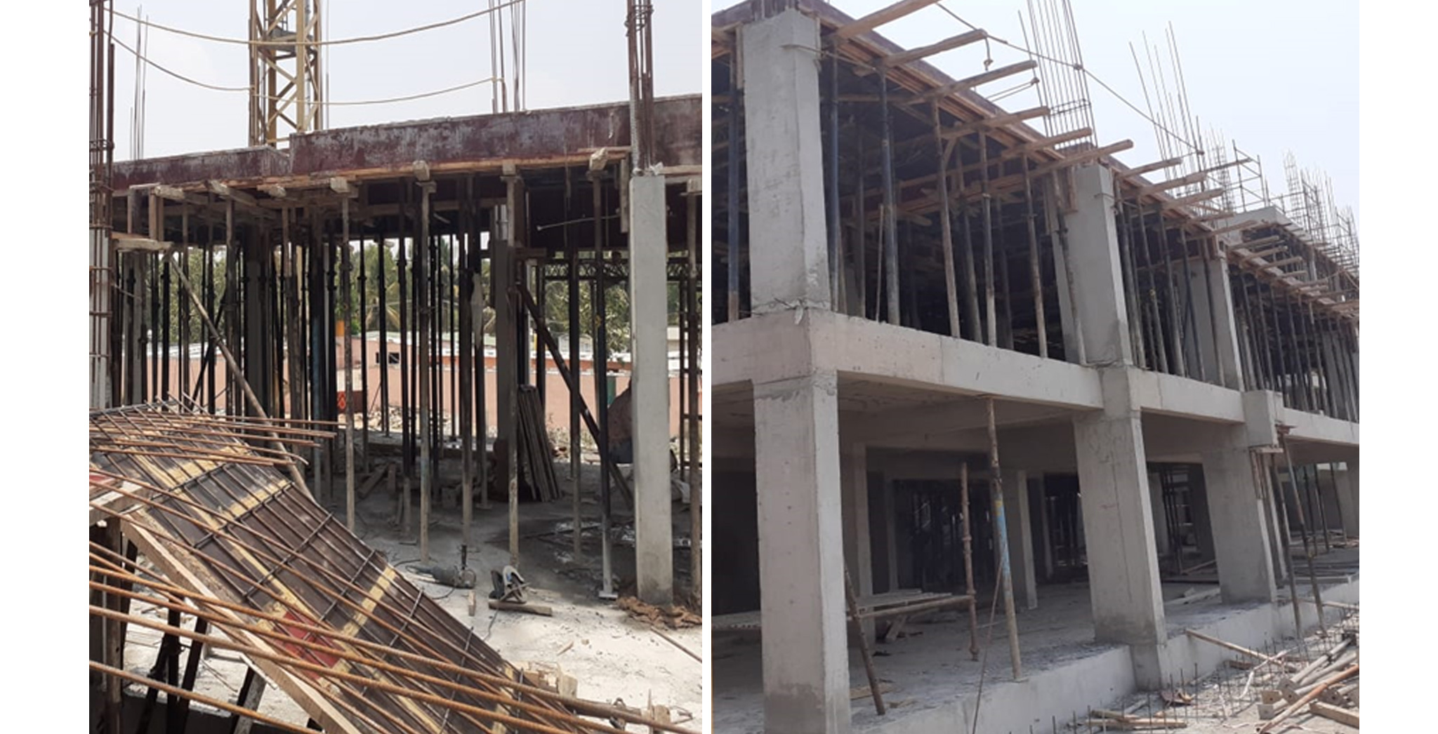 Apr 2022 - Block C: Second floor slab pour-2 Shuttering work in progress