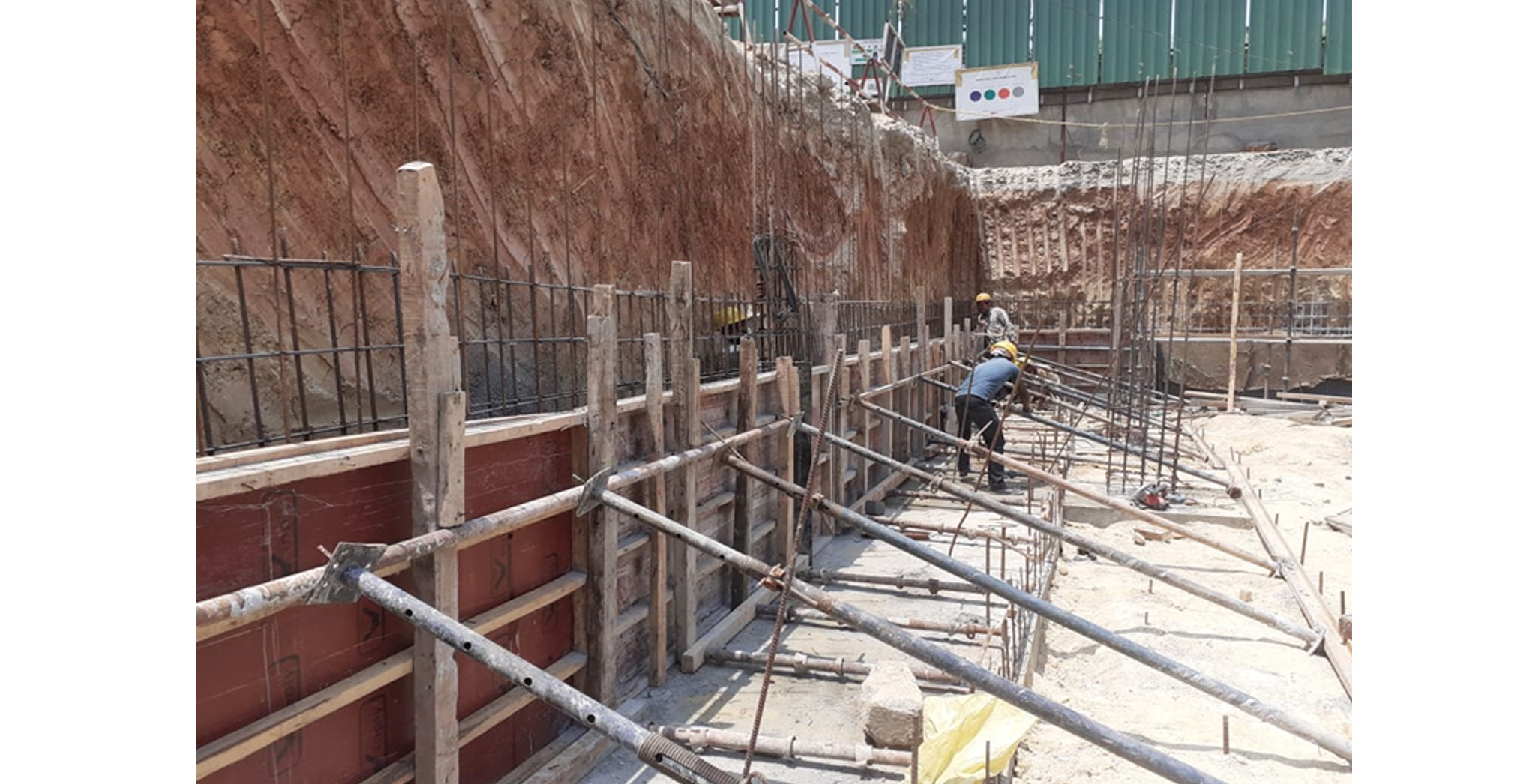 Apr 2022 - Club house: Retaining wall work in progress