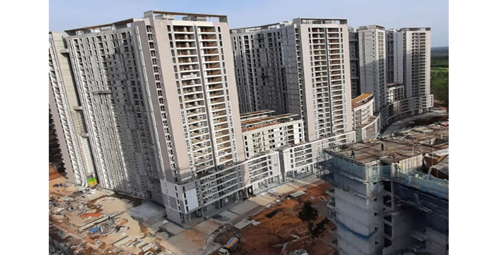 May 2022 - Serene View: Structure works completed for all towers. Finishing works in progress for all towers