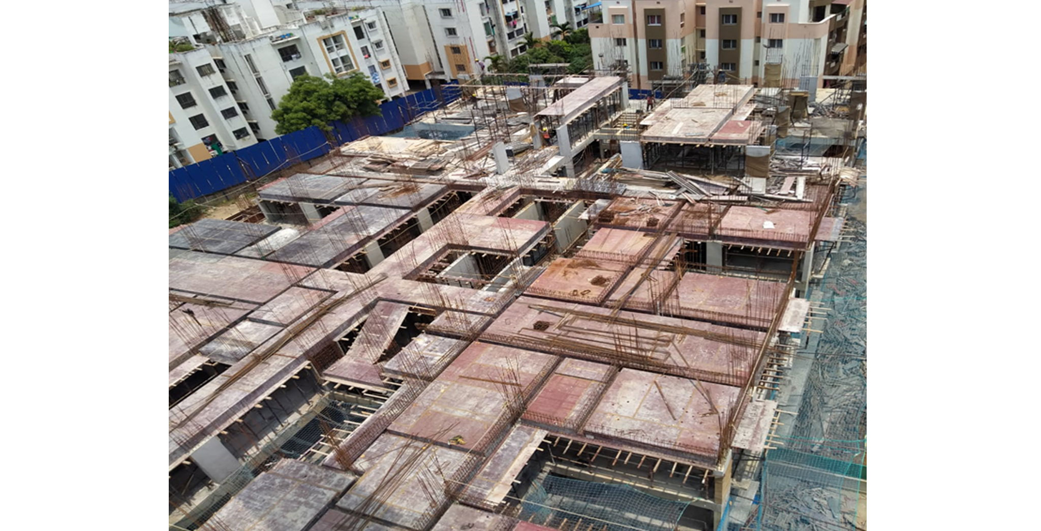 May 2022 - Xanadu Celeste Tower P: West Side Top View – Ground, First, Second & Third Floor Slab in progress