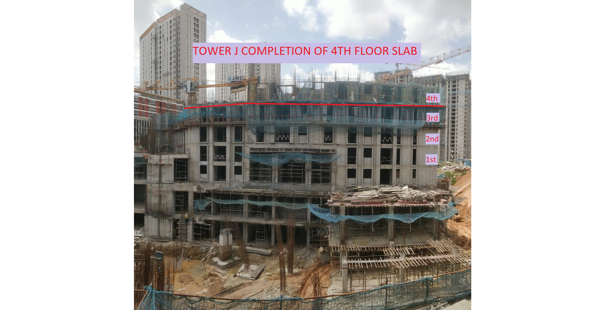 Aug 2022 - Utopia Paradise Tower J: Milestone release - On Casting of 4th Floor Slab