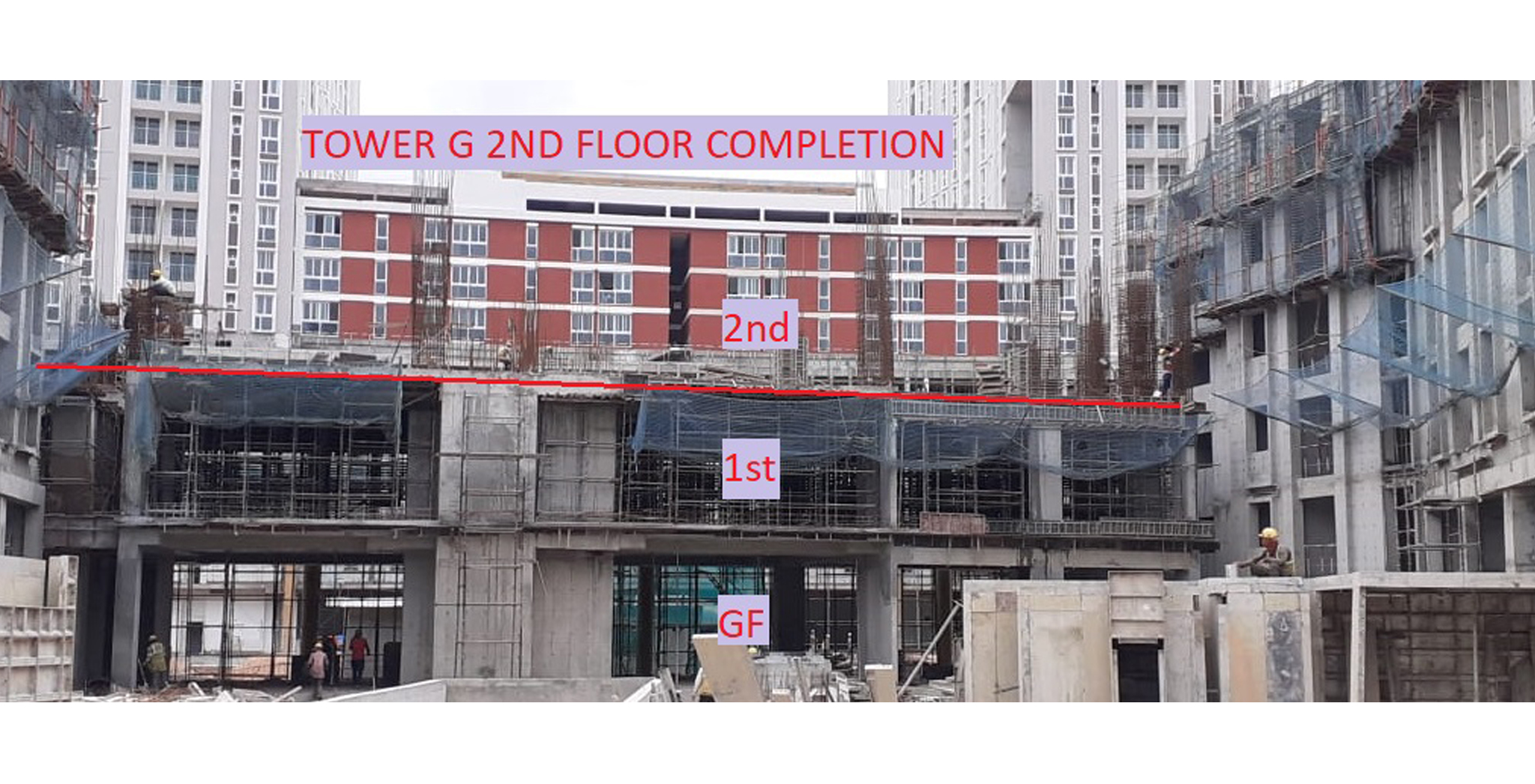 Aug 2022 - Utopia Paradise Tower G: Milestone Release - On Casting of 2nd Floor Slab
