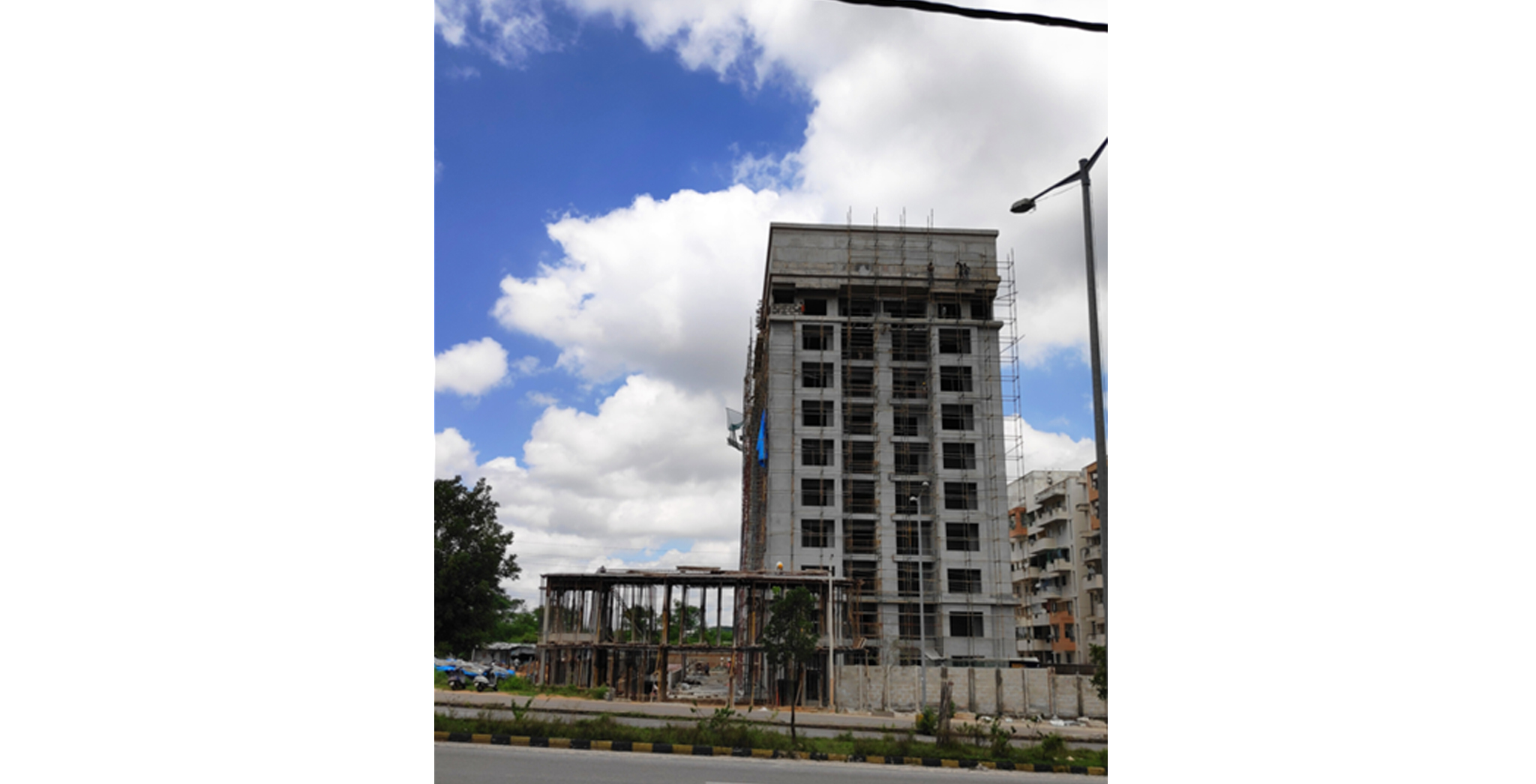 Aug 2022 - East Elevation: Entry Portal & Security room work in Progress