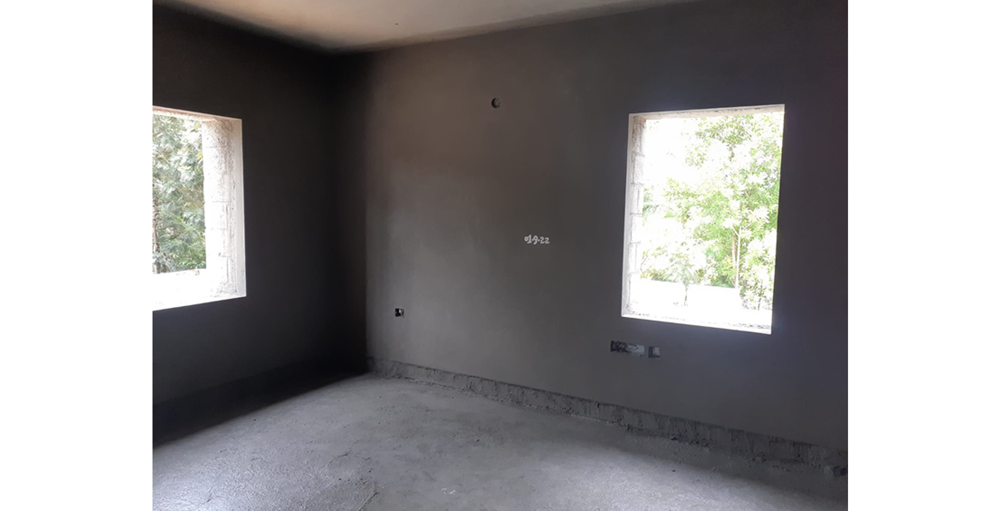 Aug 2022 - Block D: First floor internal plastering work in progress
