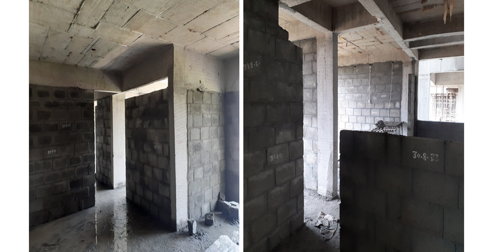 Aug 2022 - Block C: First floor and second floor masonry work in progress