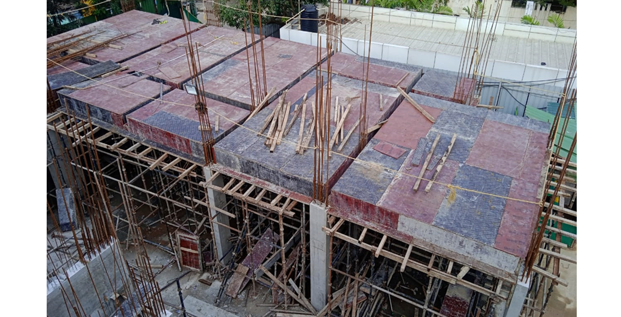 Aug 2022 - Club house: First floor shuttering work in progress