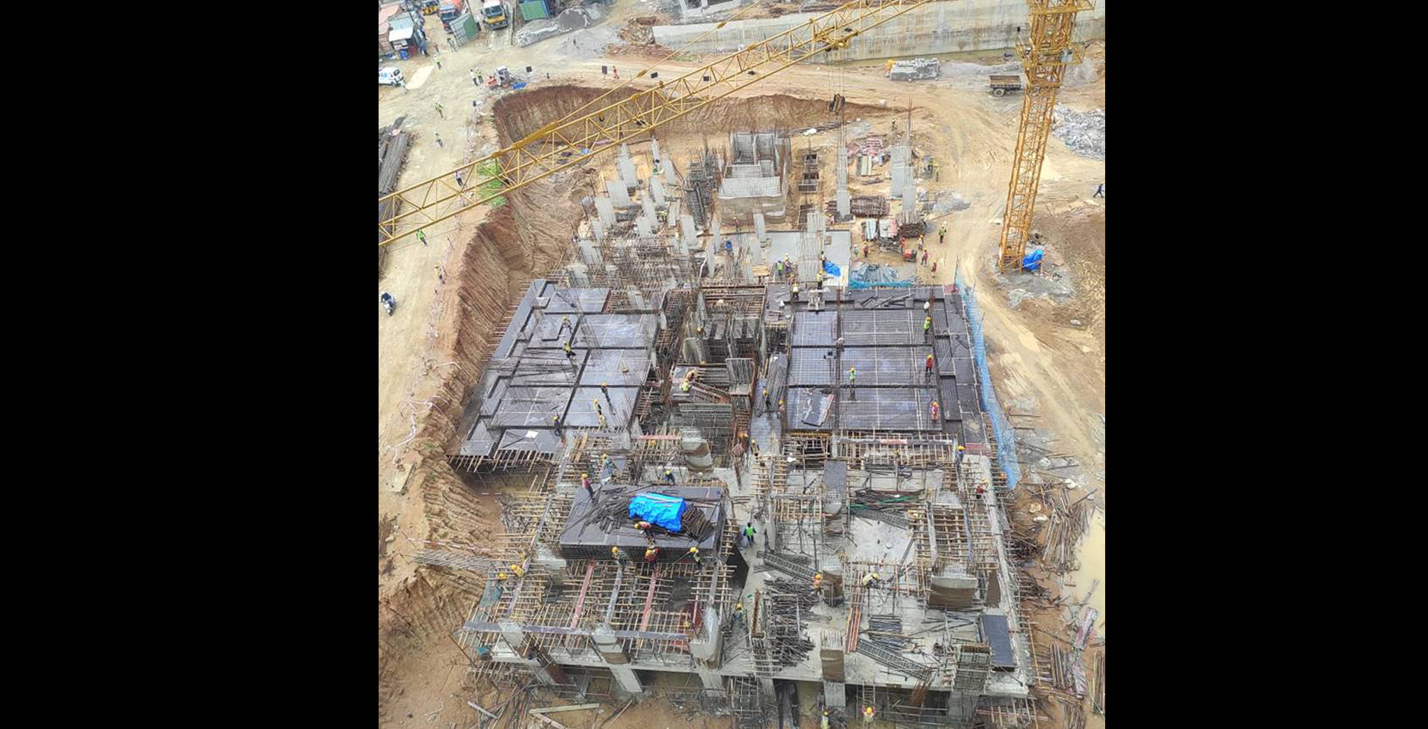 Aug 2022 - Brigade Citadel Tower F: Foundation Works in progress, Basement Slab in progress, Ground Floor Slab in progress