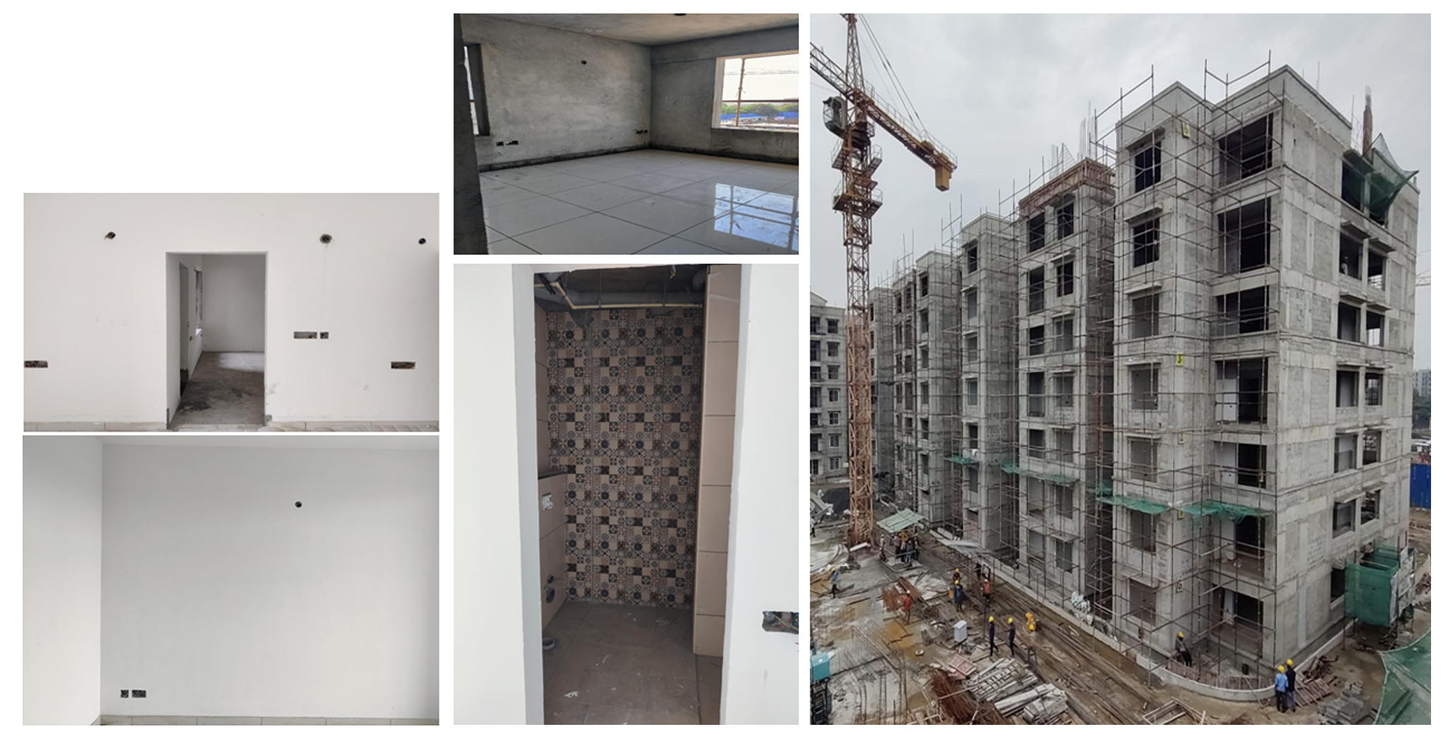 Aug 2022 - Xanadu Bonito Block J: Structure Completed. Above Terrace work in progress. Flooring work, Internal painting work, Tiles fixing in progress, Door fixing in progress.