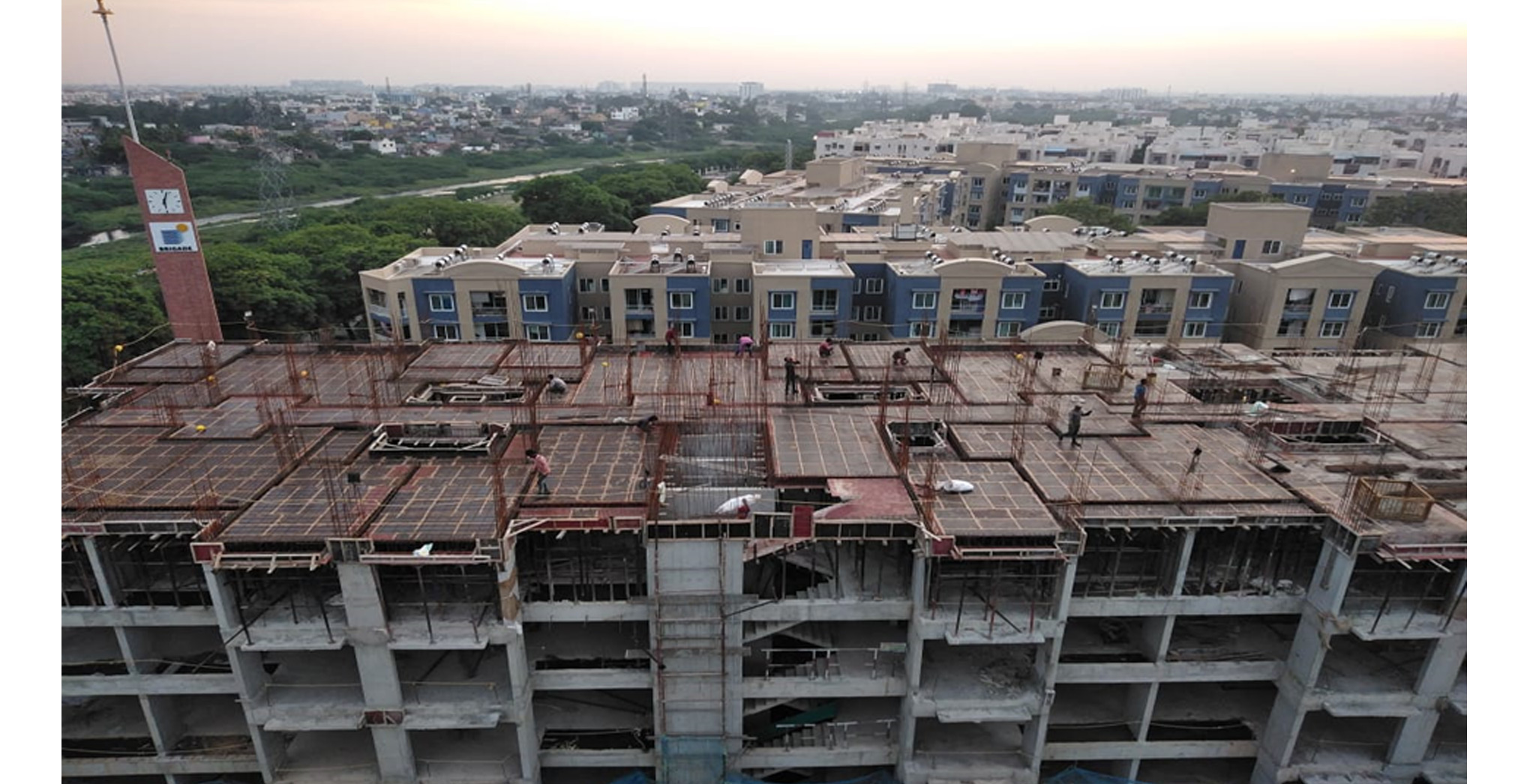 Aug 2022 - Xanadu Destino Block S: Top View - Sixth Floor Slab in progress