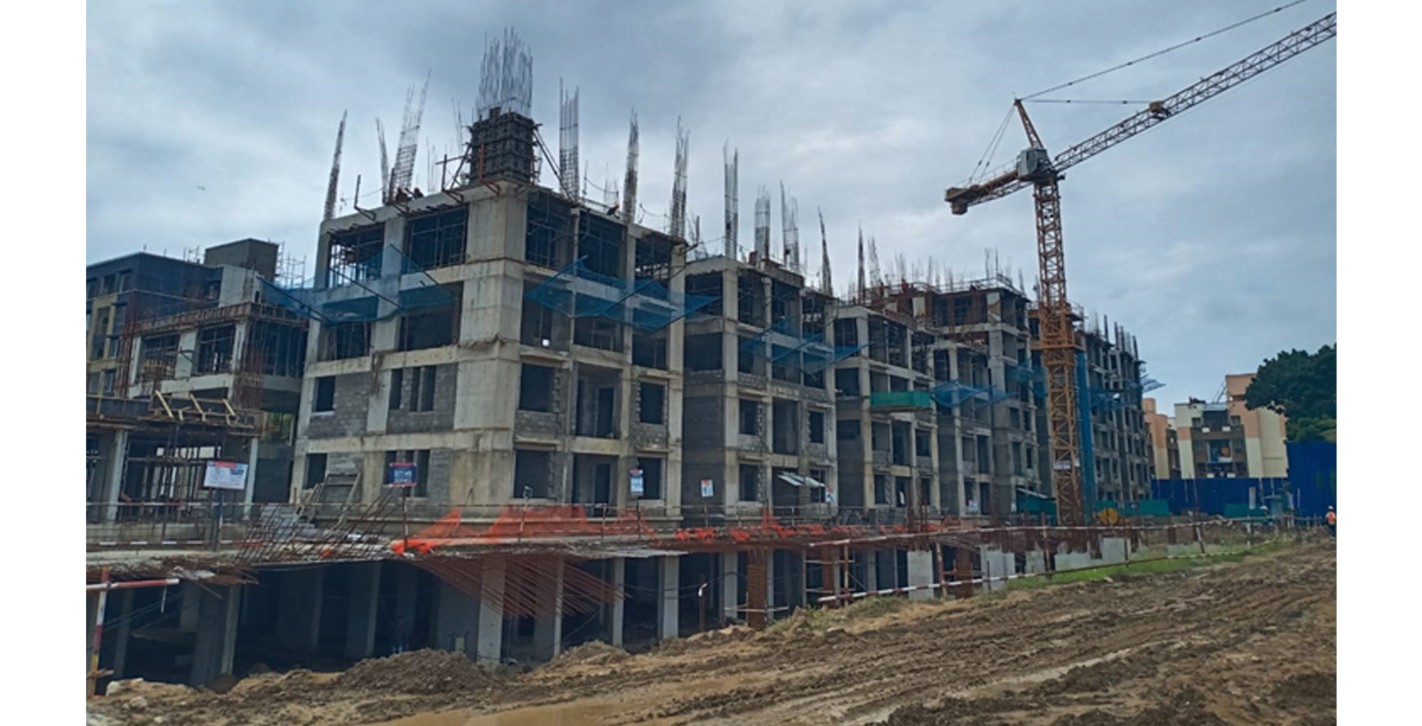 Oct 2022 - Xanadu Celeste Tower P: North side Front View – Fourth Floor Slab in progress