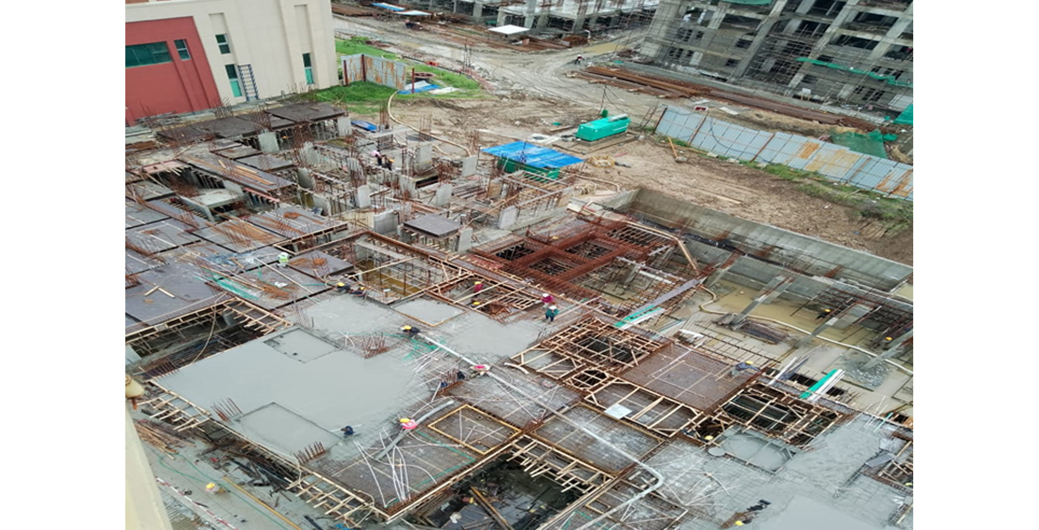 Oct 2022 - Xanadu Celeste Block N: Top View – 1st Floor Slab in progress