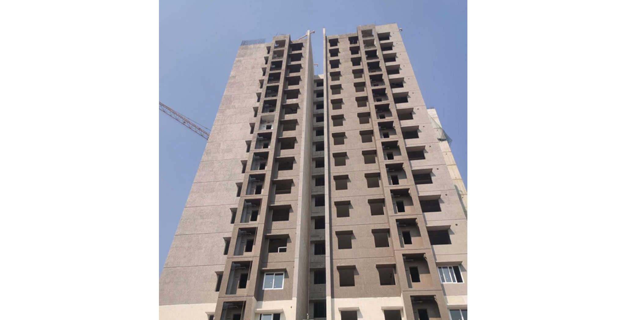 Dec 2022 - Tower D: Parapet & Above Terrace works in progress. Flooring works in progress. Putty works in progress. Waterproofing works in progress. External Texture paint in progress