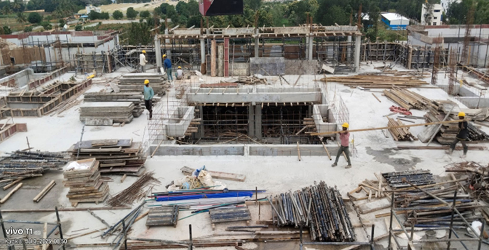 Jun 2025 - Brigade Orchards Fairmont Towers A & B: Elevation feature slab work in progress