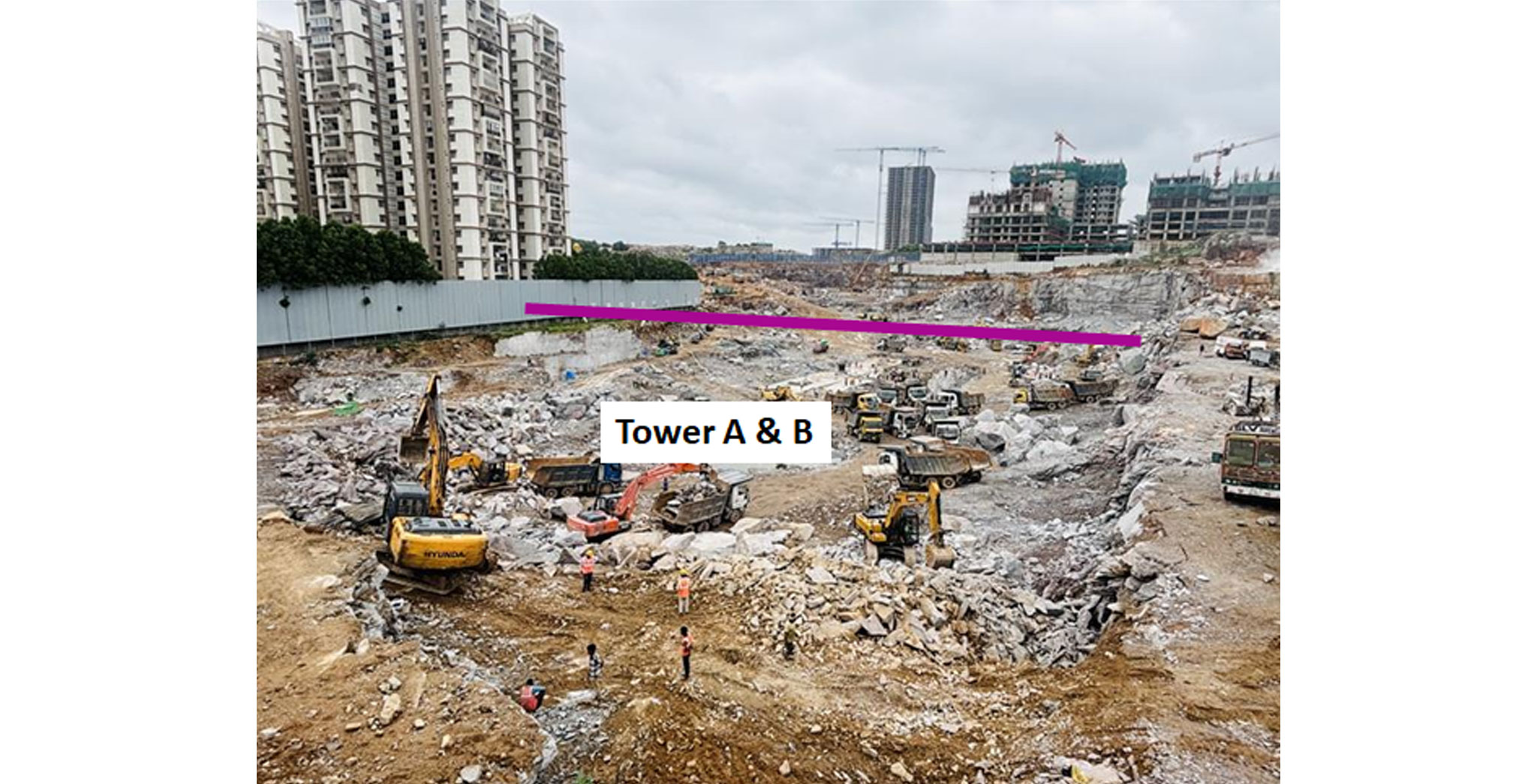Residential Towers A & B: Excavation Progress - Jun 2025