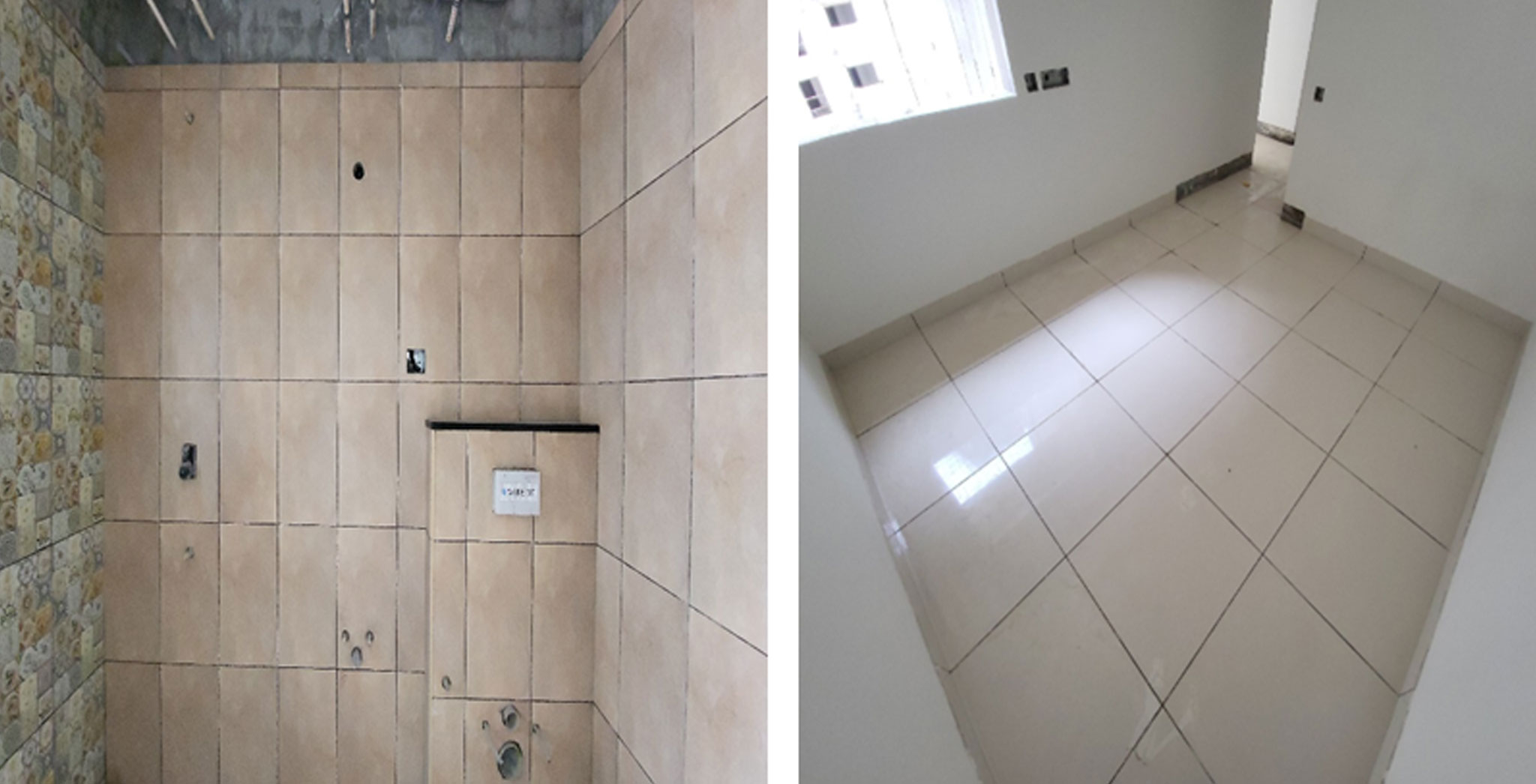  Aurum Tiling works Wings A, B C - 9th floor work in progress - Status Images 4