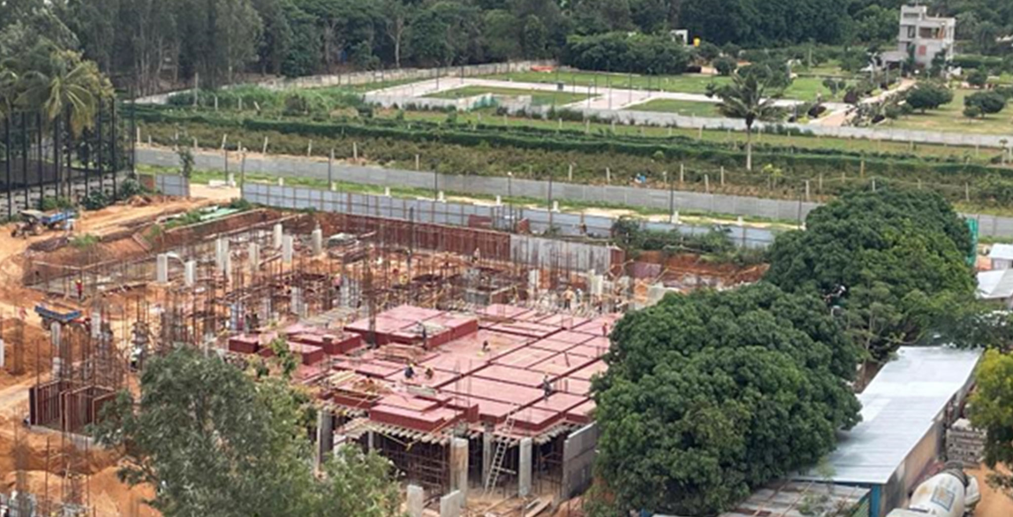 Aug 2025 - Brigade Orchards Ebony Towers 3 & 4: Ground Floor Slab Works in Progress