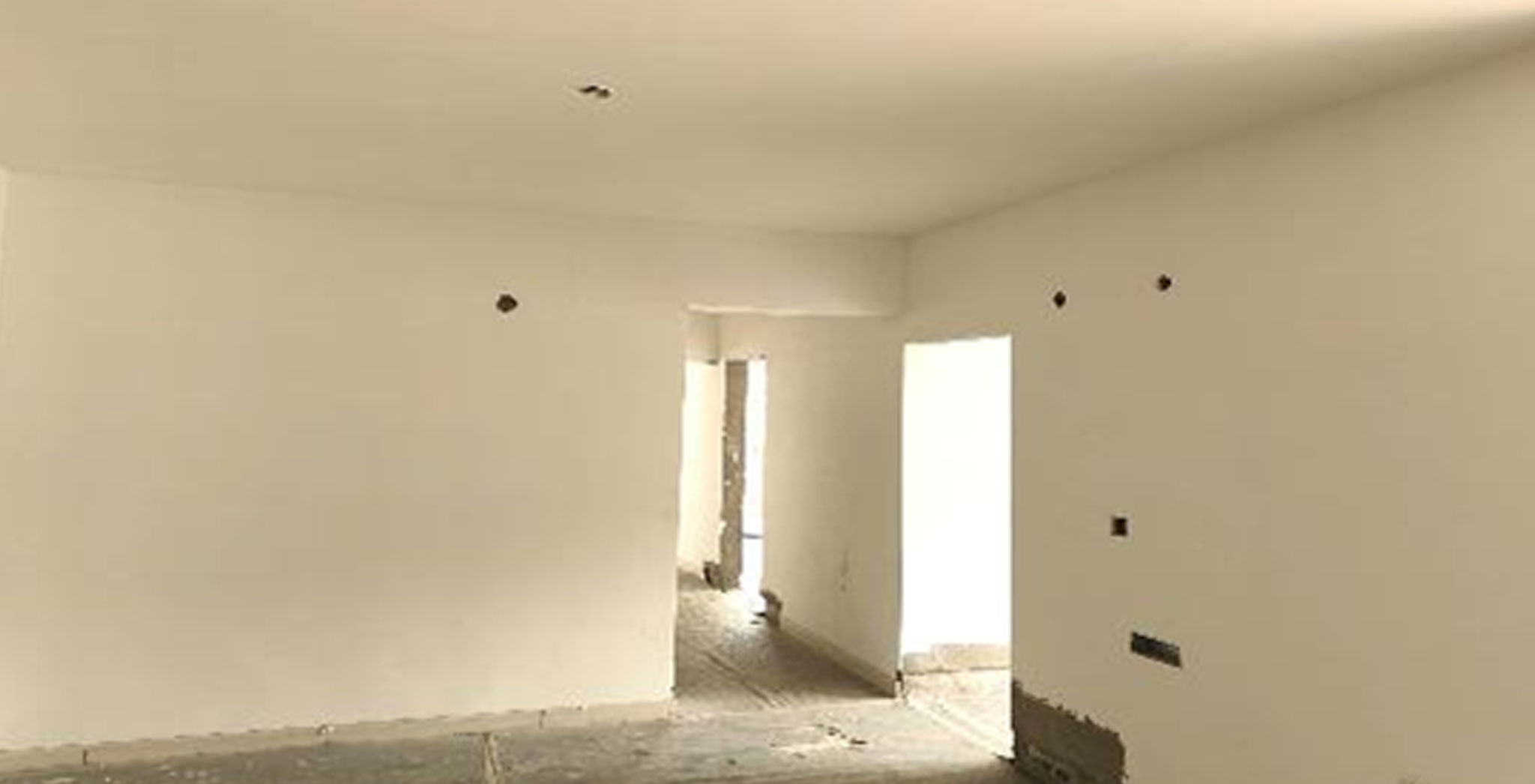 Aug 2025 - Brigade Orchards Fairmont 3rd floor Towers 1 & 2: 1st coat putty work in progress