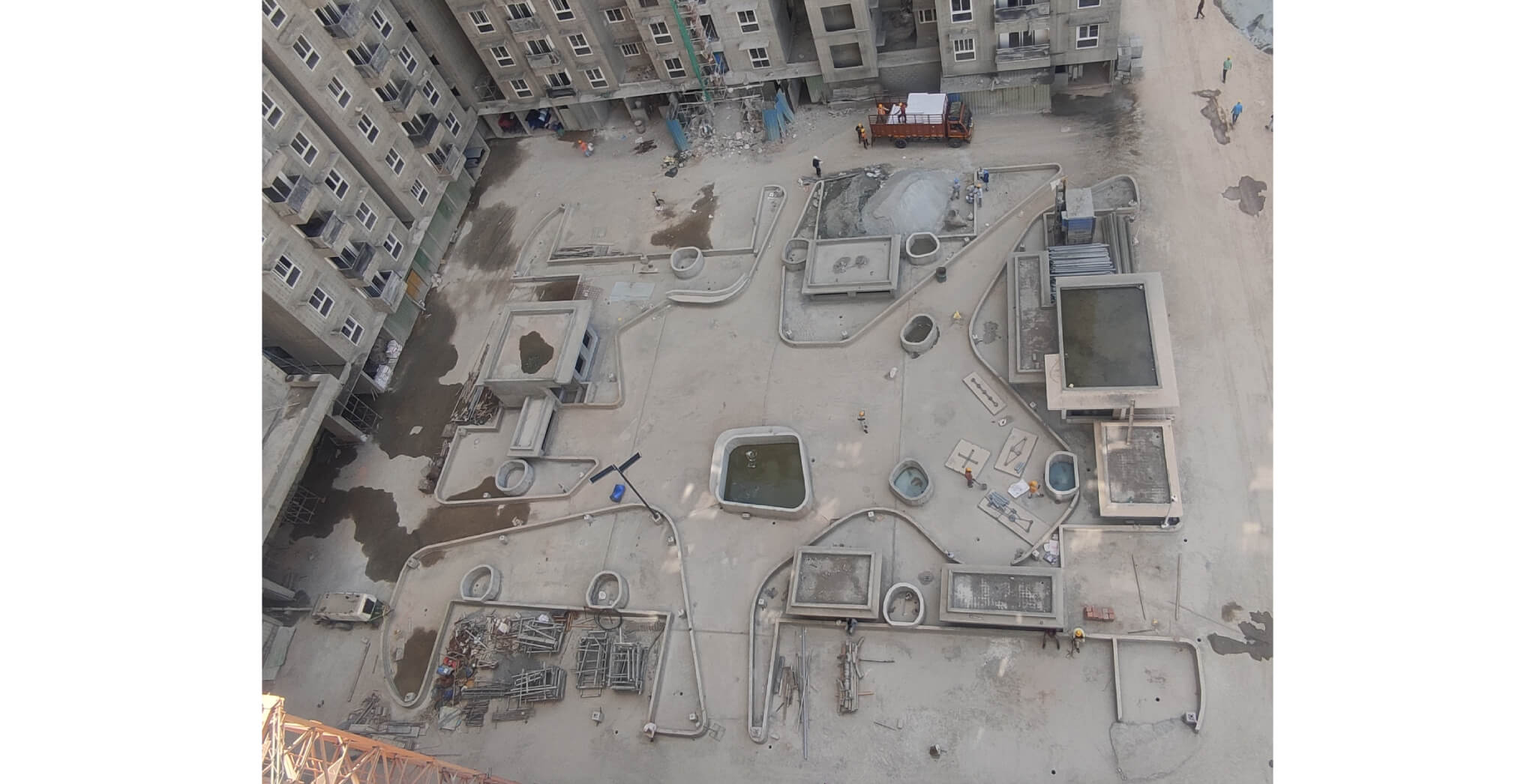  Podium Central Courtyard area Waterproofing works started - Status Images 16