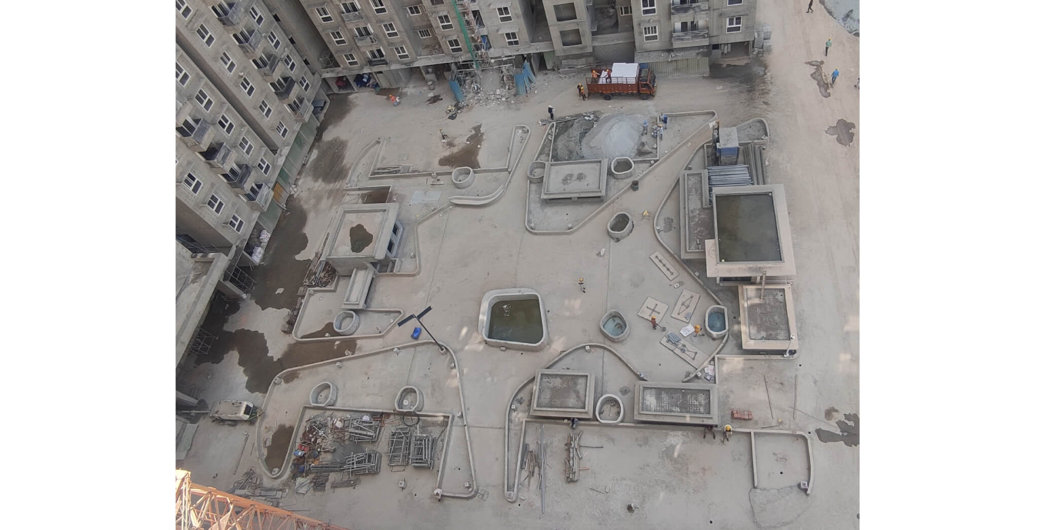  Podium Central Courtyard area Waterproofing works started - Status Images 4
