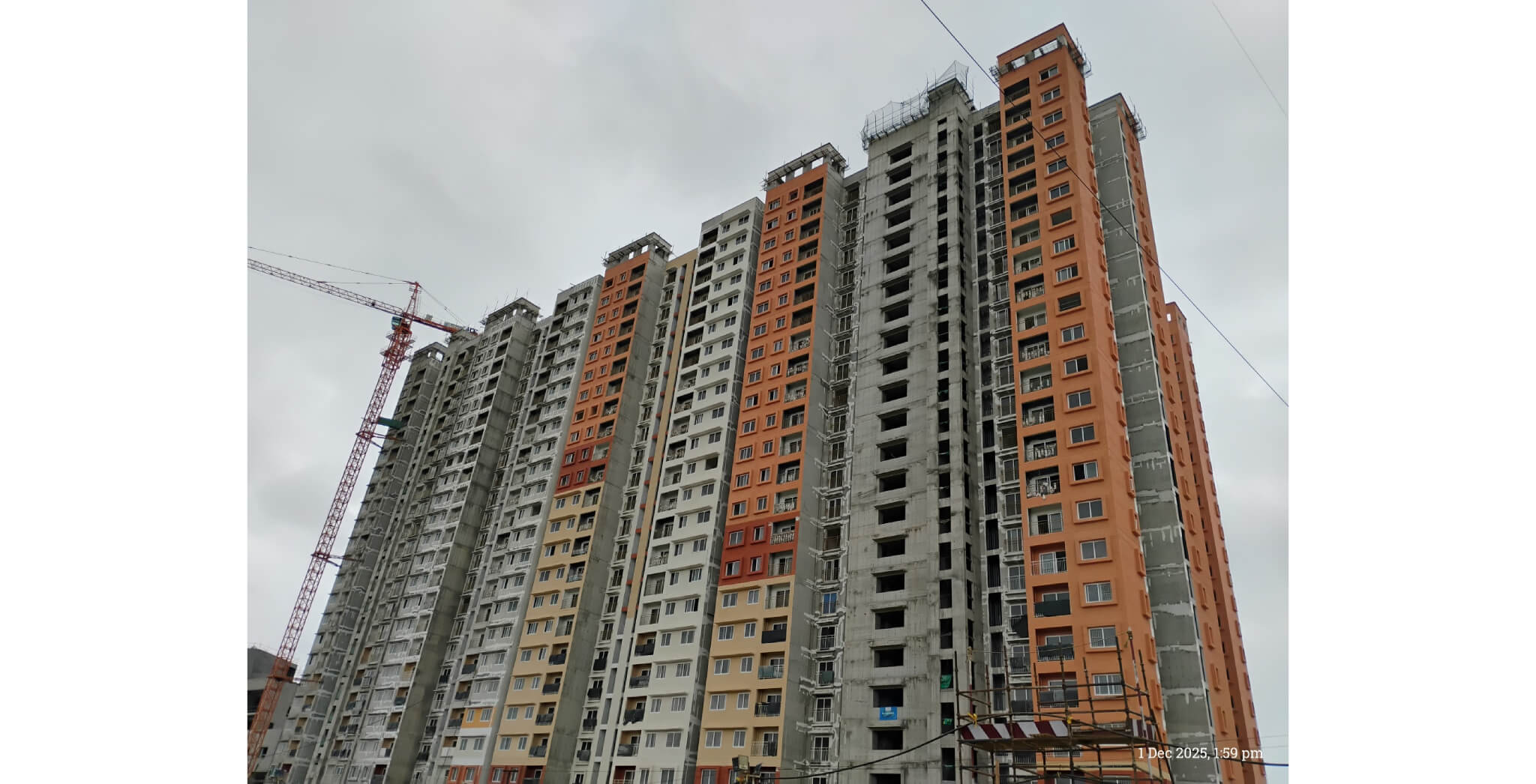 Brigade Valencia Cielo: External View Terrace Slab Completed - Nov 2025