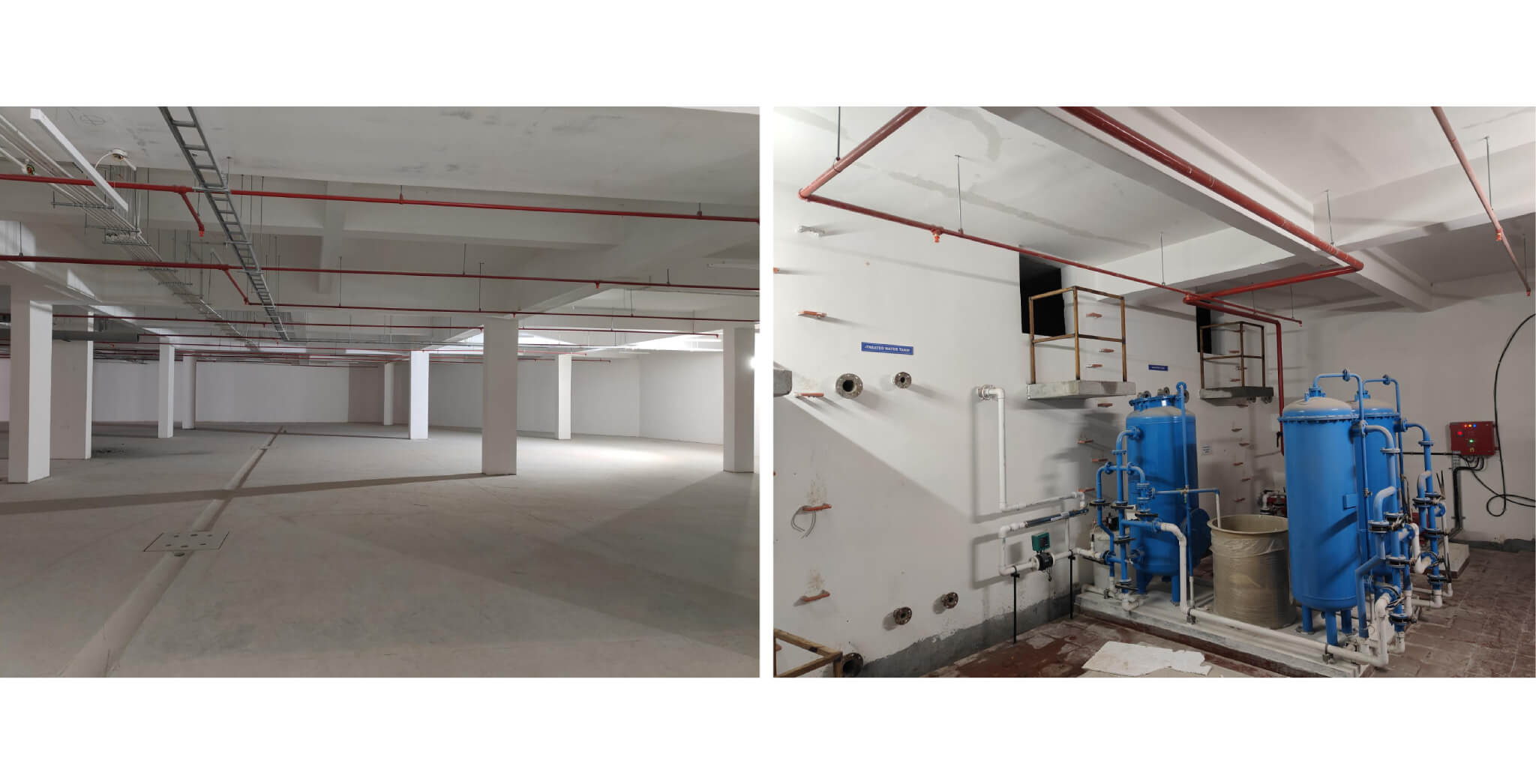 Jan 2026 - Basement: Service work in progress in the ceiling, Plumbing shaft work in progress and STP & WTP Works