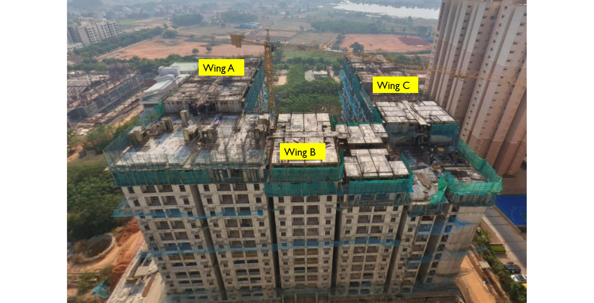  Wing A - 15th floor slab shuttering WIP, Wing B - 12th, 13th and 14th floor slab shuttering WIP and Wing C - 13th floor slab shuttering WIP - Status Images 0
