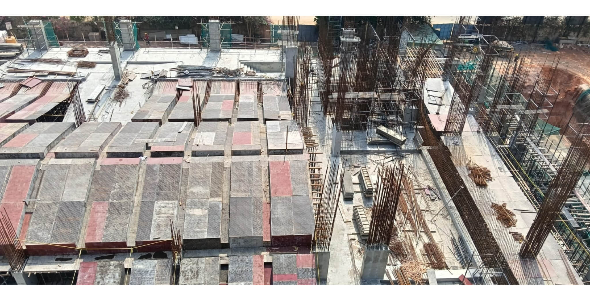   Tower B- First floor to second floor slab shuttering & reinforcement work in progress - Status Images 1