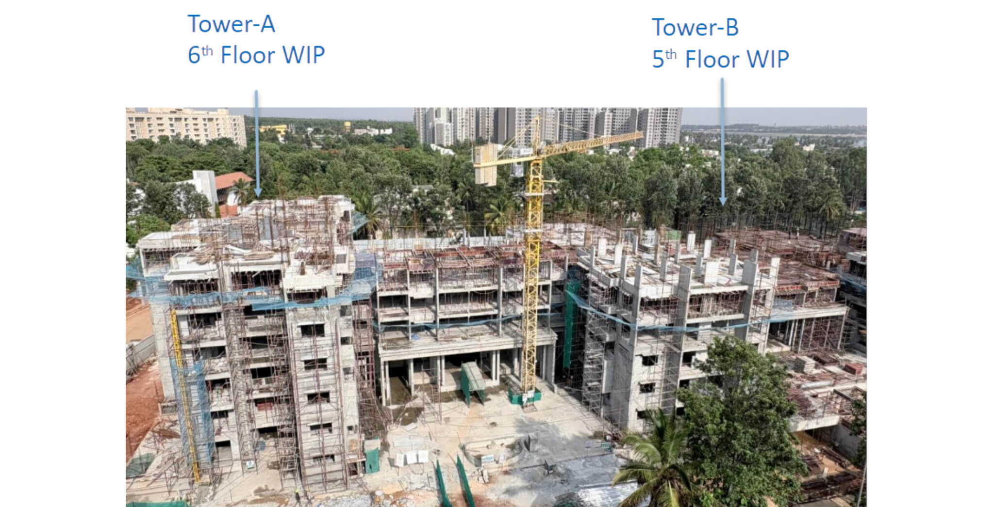 Apr 2026 - Brigade Orchards Ebony: Tower A 6th floor WIP and Tower B 5th floor WIP