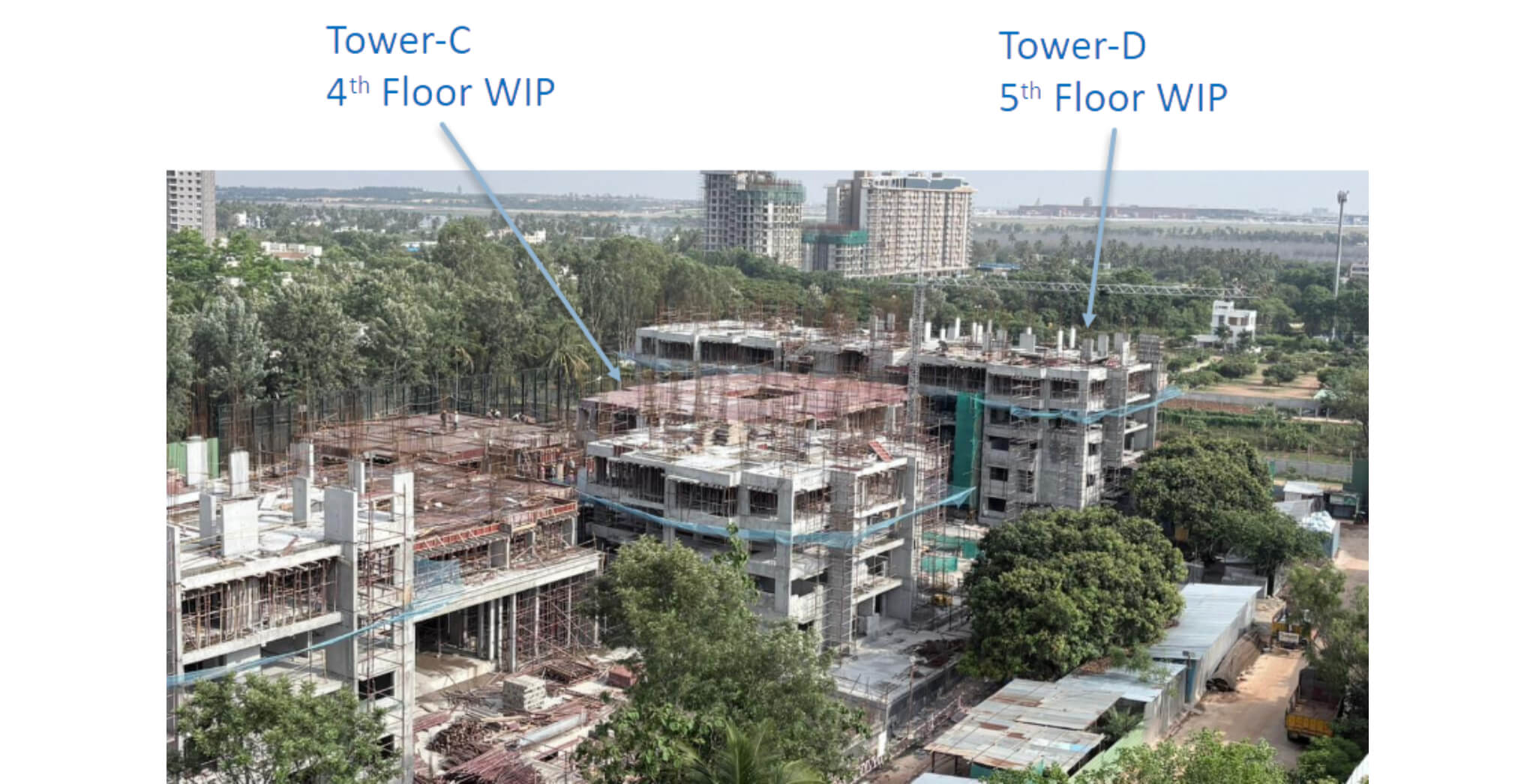 Apr 2026 - Brigade Orchards Ebony: Tower C 4th floor WIP and Tower D 5th floor WIP