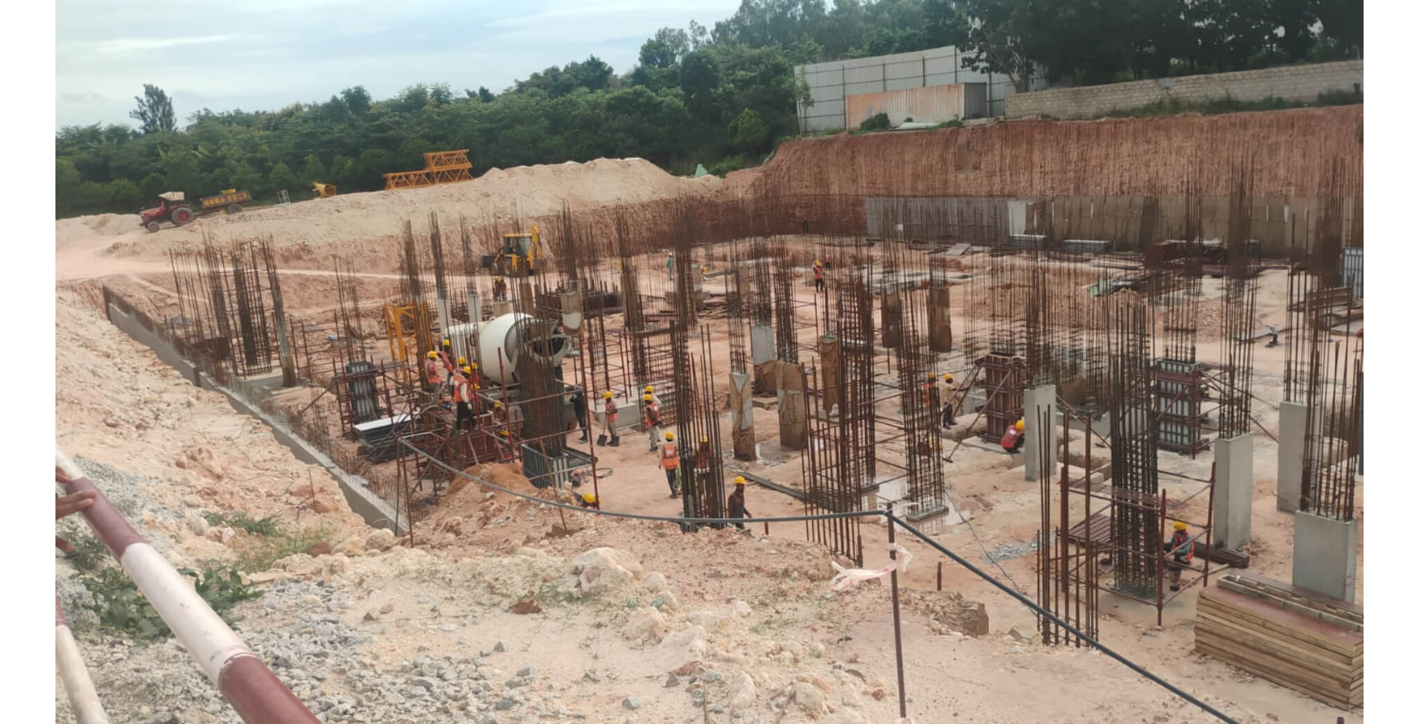 Jun 2026 - Retaining wall, footings, columns work in progress Jun 2026 - Retaining wall, footings, columns work in progress