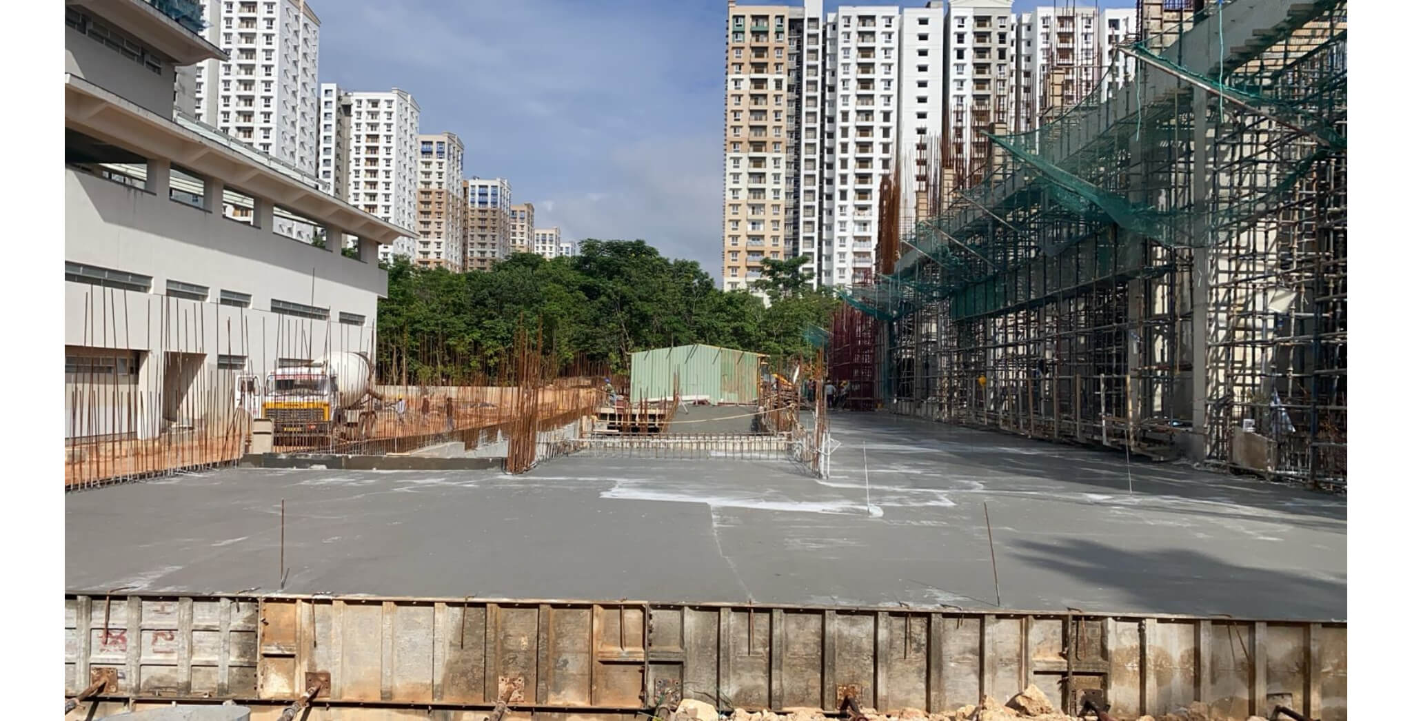 B block entry & exit ramp |B1-GF slab concrete completed. - Status Images 2