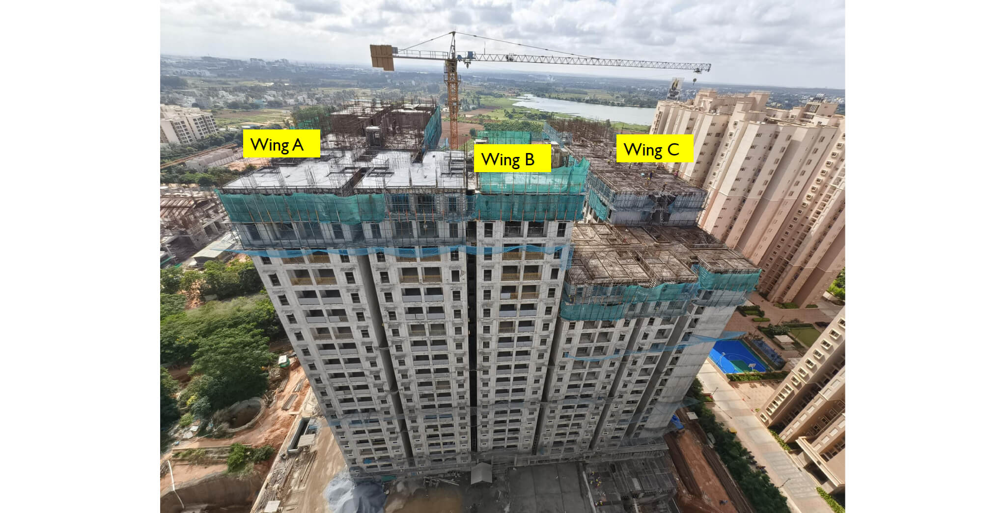  Wing A – 21st floor slab shuttering  work in progress, Wing B –16th ,18th & 21st  floor slab shuttering work in progress and Wing C – 18th &19th floor slab shuttering work in progress - Status Images 2